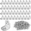 40/16Pcs L Bracket Stainless Steel 90 Degree Corner Braces with Screws for Shelves Furniture Reinforcement and Woodworki