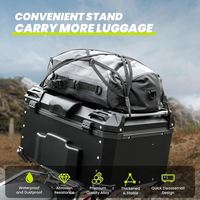 45L Motorcycle Tail Box Trunk Luggage Storage Hard Case Aluminum Universal Top Case Rear Rack Lockable Waterproof and An