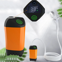 4800mAh Portable Outdoor Camping Electric Shower IPX7 Waterproof with Digital Display Electric Shower Pump for Hiking Tr