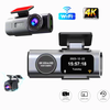 4K Dual Lens Car Dash Cam with High Definition Wide Angle Loop Recording Night Vision Wifi 24 Hours Parking Monitoring