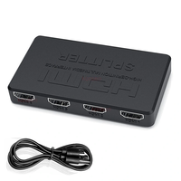 4K HDMI Splitter 1x4 HDMI Distributor Splitter 1 in 4 out Amplifier Video Splitter Converter for PC Laptop TV Monitor Pr
