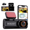 4K Ultra HD Dual Channel Dash Cam 1080P Rear Lens GPS WiFi WDR Night Vision G-Sensor Loop Recording 170° Wide Angle Car