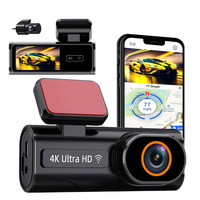 4K Ultra HD Dual Channel Dash Cam 1080P Rear Lens GPS WiFi WDR Night Vision G-Sensor Loop Recording 170° Wide Angle Car