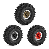 4PCS 1.0 Inch Aluminum Alloy Cyclone wheel JC Tire Spare Parts for SCX24 FMS24 TRX4M RC Climbing Car Vehicle Models Acce