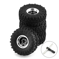 4pcs 1.0 inch Climbing Car Aluminum Alloy Hub Wasteland Wheel Tires for 1/18 TRX4M SCX24 FMS FCX18 FCX24 Furitek FX118 R