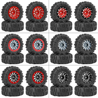 4PCS 1.3 Inches Tires Aluminum Alloy Wheel Rims Hubs for Land Rover TRX4M 1/18 Rock Crawler RC Cars Vehicles Models Spar