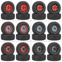 4PCS 1.3 Inches Tires Aluminum Alloy Wheel Rims Hubs for Land Rover TRX4M 1/18 Rock Crawler RC Cars Vehicles Models Spar