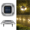 4Pcs 8*LEDs Solar Ground Light Waterproof Solar Light Warm Light Solar Garden Lamp Outdoor Courtyards Driveway Marker Li