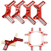 4PCS 90 Degree Right Angle Clamp Reinforced Aluminum Alloy Corner Clamp Quick Fixation for Woodworking and Glass Aquariu