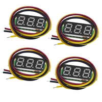 4pcs Digital Mini Digital Voltmeter 0.28Inch Three-Line 0-100V Digital Voltmeter Gauge Tester LED Display Panel Voltmete