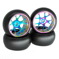 4PCS Drift Tires Wheels Metal Rims for Wltoys Mini-Q 1/28 K969 K989 P939 284131 On-Road RC Cars Vehicles Models Spare Pa