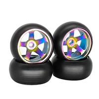 4PCS Drift Tires Wheels Metal Rims for Wltoys Mini-Q 1/28 K969 K989 P939 284131 On-Road RC Cars Vehicles Models Spare Pa