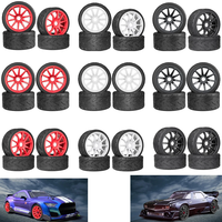 4PCS Eight-Character Pattern Racing Road Wheel Tire Spare Parts for ARRMA 1/7 Firebird FELONY Mustang GT Flat Race RC Ca