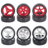 4PCS LDRC LD1801 LD1802 LD1803 LD1804 1/18 RC Car Upgraded Parts Drift Tires Metal Wheel Rims/Racing Tyres Vehicles Mode