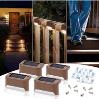 4PCS Solar Deck Lights LED Waterproof Outdoor Solar Powered LED Step Lights For Decks Stairs Patio Path Yard Garden Deco