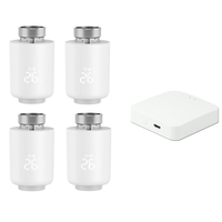 4Pcs Tuya Zigbe Smart Thermostat Radiator Valve Temperature Schedule Setting Window Open Detection Function APP Remote V