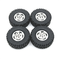 4PCS Upgraded Metal Rims Tires Wheels MNRC MN82 for TOYOTA Land Cruiser LC79 1/12 WPL 1/16 RC Cars Vehicles Models Spare