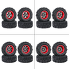 4PCS Upgraded Tires Carbon Fiber Wheel Rims for FMS SCX24 TRX4M 1/18 RC Cars Vehicles Models Spare Parts Accessories