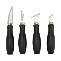 4pcs Woodworking Carving Tool Kit Stainless Steel Blade Ergonomic Handle Professional Detail Cutter Razor Sharp Knife Se
