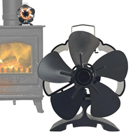 5 Blade Heat Powered Wood Stove Fan Fireplace Fan Furnace Air Blower for Wood/Log Burner/Fireplace Eco Friendly Fan-DY38