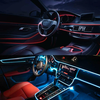 5 In 1 Car Atmosphere Lamp Car Ambient Lighting Kit APP Control Various Light Colors Fiber Optic Car Atmosphere Decorati