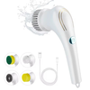 5-in-1 Electric Cleaning Brush USB Rechargeable Multifunctional Handheld Cleaner with 5 Brush Heads Compact and Portable