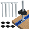 5 Pack T Bolt Knob Kit Miter Track Sliding Nut Woodworking Tool Jigs Screw Fixture For Workbench T-Slot Suitable Use Wit