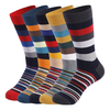 5 Pairs Dress Socks Men Plus Size Crew Socks Colorful Striped Funny Socks Casual Mid Long Tube Sock,  Comfy Breathable El