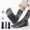 5 Pairs of Split Toe Sport Long Socks Men Thick Compression Mesh Endurable Fitness Bike Run Outdoor Basketball Travel 5