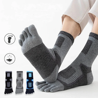5 Pairs of Split Toe Sport Long Socks Men Thick Compression Mesh Endurable Fitness Bike Run Outdoor Basketball Travel 5