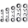 5-Piece Flex-Head Stubby Ratcheting Combination Wrench Set Mini Wrench Set Double Box End Flex-Head Mini Spanner Set