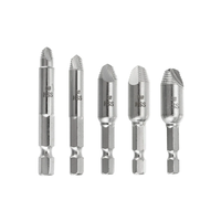 5 Piece Hexagonal Shank Single Head Damaged Screw Extractor Iron Stripped Broken Screw Bolt Remover Puller Easy Removal