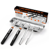 5-Piece Magnetic Pickup Tools Set Telescoping Rust-Proof 15LB 10LB 3LB 1.5LB Magnet Sticks Tray for Mechanics Automotive