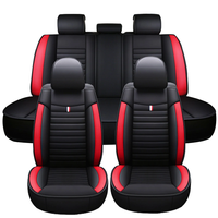 5 Seats Universal Car Seat Covers Deluxe PU Leather Seat Cushion Full Set Cover
