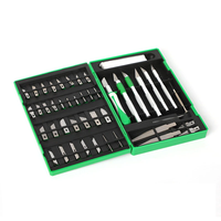 50 Pcs Aluminum Non Slip Handle Craft Knife Set SK2 Carbon Steel Versatile Precision Cutting Tools Engraving Art Supplie