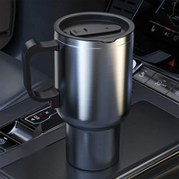 500ML 12V Car Heating Insulated Water Cup Travel Mug Bottle Car Electric Kettle Car Heating Cup Stainless Steel Thermos