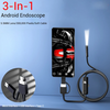 5.5MM Lens 3-In-1 Smartphone Endoscope Camera 480P Soft Wire IP67 Waterproof For Car Maintenance And Industrial Sewer In