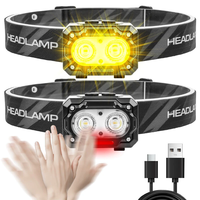 5850 Outdoor LED Headlamp Motion Sensor Control Dual White Yellow Light and Red Safety Light 90° Adjustable Angle IPX4 W