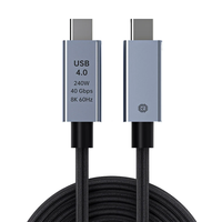 5A PD240W Type-C to Type-C USB4 Cable Compatible with Thunderbolt3 Support 8K@60Hz 40Gbps High Speed 0.5M/1M Long for Ta