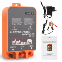 5km Electric Fence Energizer 2.5 Joule With LCD Display 12V Farm Electric Poultry Equipments Energizer Controller for Fa