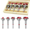 5PCS 15-35mm Woodworking Hole Opener Set Hard Alloy Flat Wing Drill Adjustable Hinge Hole Expander with Wooden Box