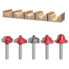 5PCS 6mm Shank Woodworking Router Bits Tungsten Carbide Cutter Rust Resistant Coating High Precision CNC Router Tool