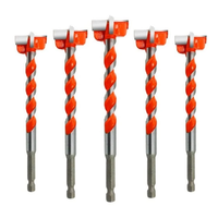 5PCS Carbide Hinge Boring Forstner Drill Bits for Wood & Locks Precision Boring Tools with Hex Shank (45 Gauge Steel)