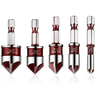 5PCS Countersink Drill Bit Set 82 Degree 5 Flute Uncoated Hex Shank 1/4 to 3/4 Inch for Wood Metal Plastic Chamfering De