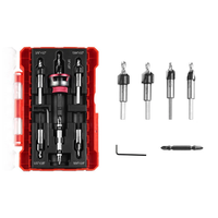 5pcs Countersink Drill Bit Set with Depth Stop High-quality 6542 Steel and Aluminum Alloy Multi-size for Woodworking Pre