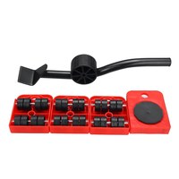 5pcs Heavy Duty Furniture Slider Lifter Movers Tool Kit Roller Transport Trolley