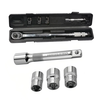 5PCS Torque Wrench Set 28-210Nm Bi-Directional Heat-Treated Steel Includes 3 Sockets 1 Extension Bar High Precision Tool