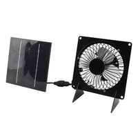 5W Monocrystalline Solar Panel Powered Fan Air Extractor Solar Exhaust Fan with Two Brackets for Outdoors Camping Travel