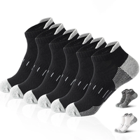 6 Pairs Mens Athletic Ankle Socks Running Cycling Sport Socks Moisture Wicking Cushion High Elastic Short Socks Comfy Br