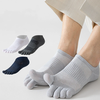 6 Pairs Pure Cotton Five Finger Short Socks Men Sweat Absorbent Antibacterial Breathable Mesh Boat Socks Running Sports